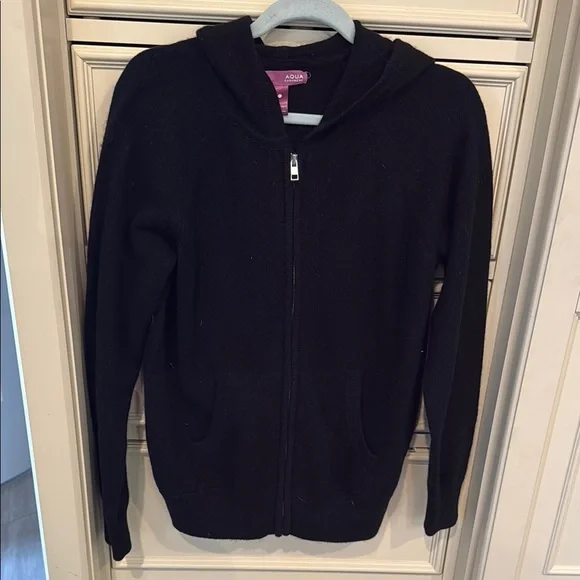 Aqua cashmere hoodie zip up - Picture 1 of 1